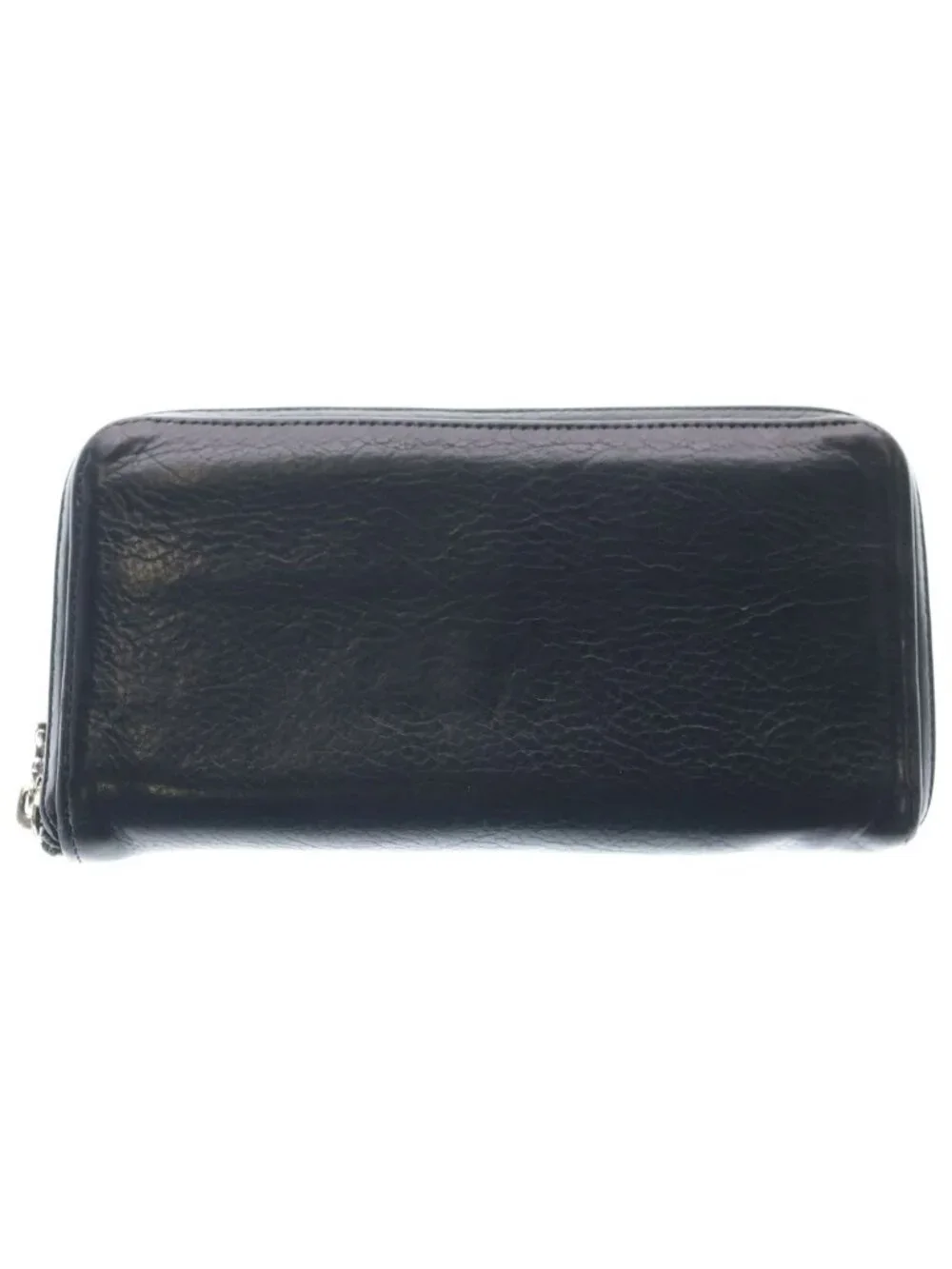 Chrome Hearts Rec Zip 3 Cemetery Cross Patch Zip Around Wallet Black
